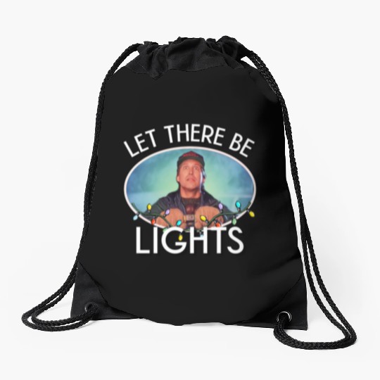 Funny Christmas lights design Drawstring Bags