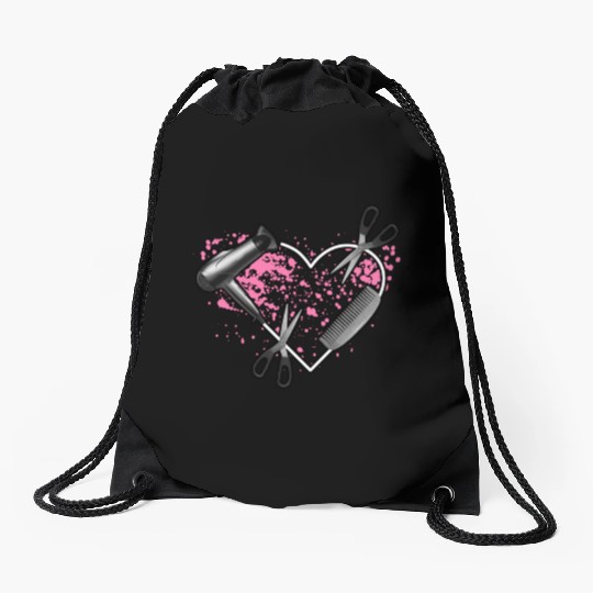 I Love My Job Hairstylist Hairdresser Blower Drawstring Bags