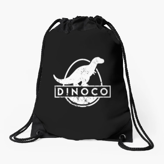 Dinoco White Distressed Drawstring Bags