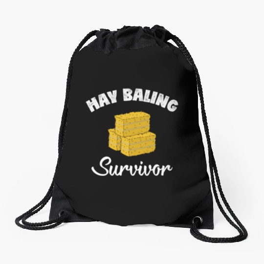 Survivor Farm Work Baling Hay Bale design Drawstring Bags