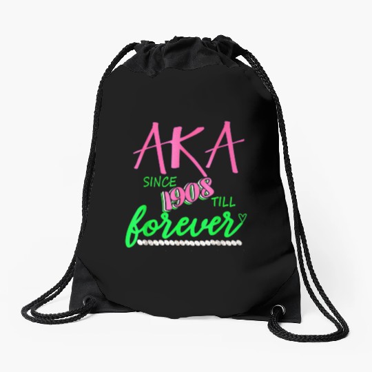 AKA Sorority Alpha Kappa Pink And Green Twenty Pea Drawstring Bags