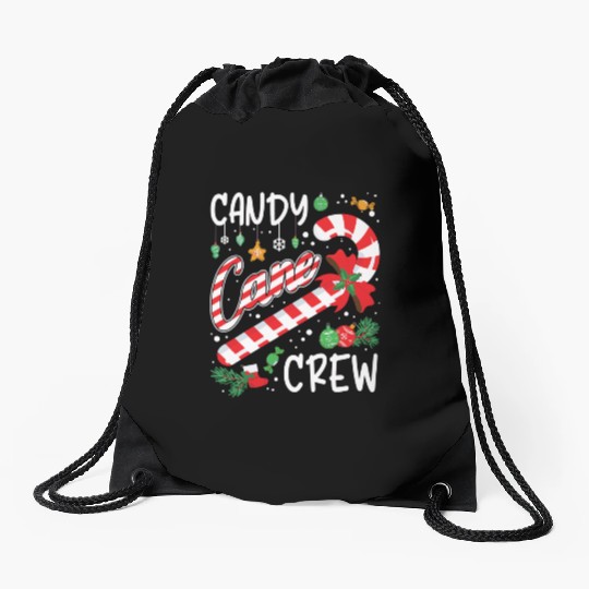 Candy Canes Crew Christmas Matching Group Xmas Drawstring Bags
