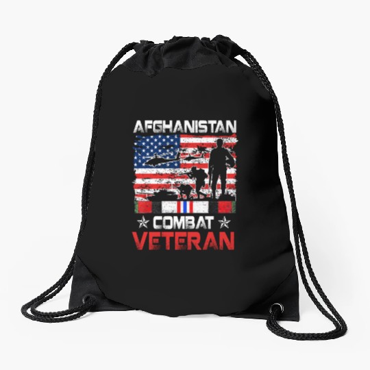 Afghanistan Combat Veteran US Veteran Military Drawstring Bags