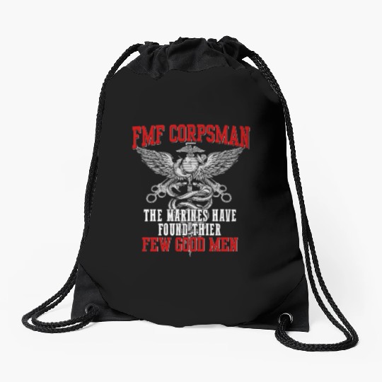 FMF Devil US Navy Corpsman DOC Badass Army Veteran Drawstring Bags