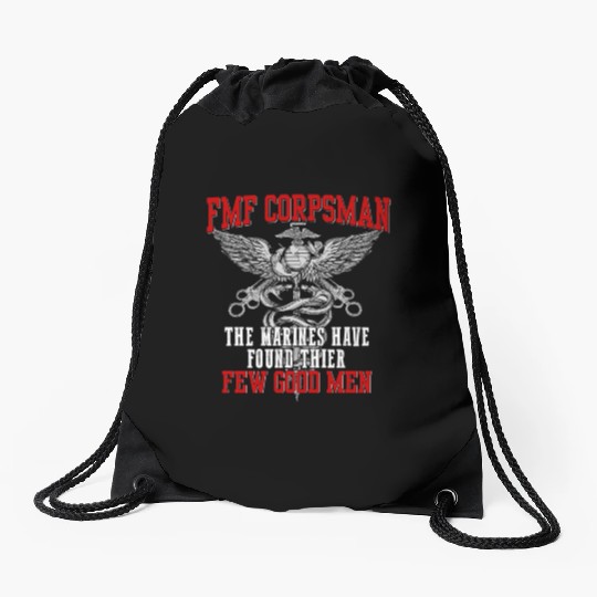 FMF Devil US Navy Corpsman DOC Badass Army Veteran Drawstring Bags