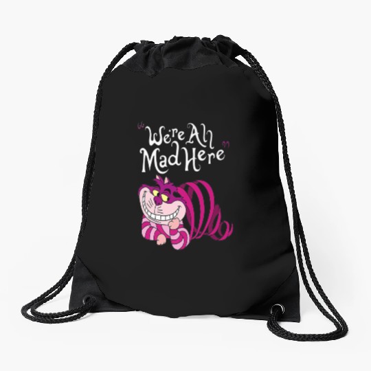 Cheshire Cat Were all Mad Here Cat 1669 Drawstring Bags