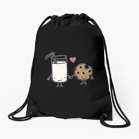 I Love You Milk & Cookie, Cookie & Milk Drawstring Bags