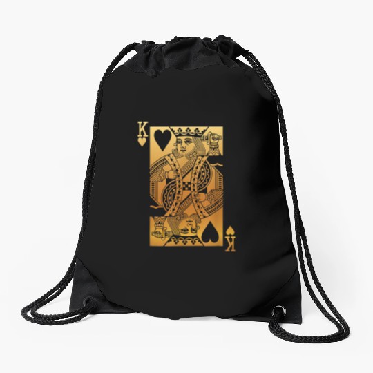 King of Hearts Card 5884 Drawstring Bags