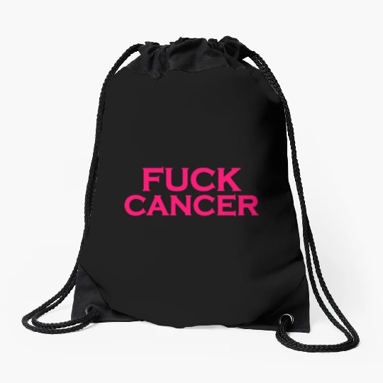 Fuck cancer Drawstring Bags