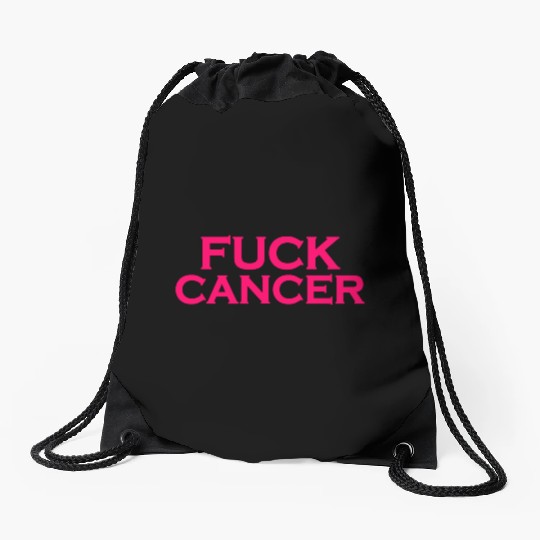 Fuck cancer Drawstring Bags
