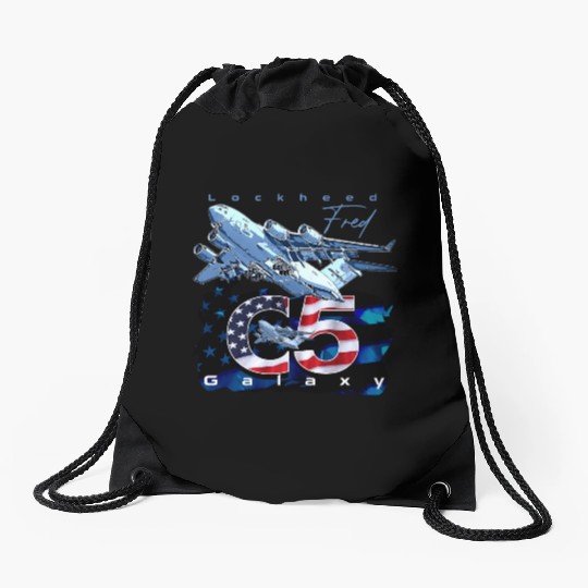 C5 Galaxy Us Air Force Aircraft Drawstring Bags