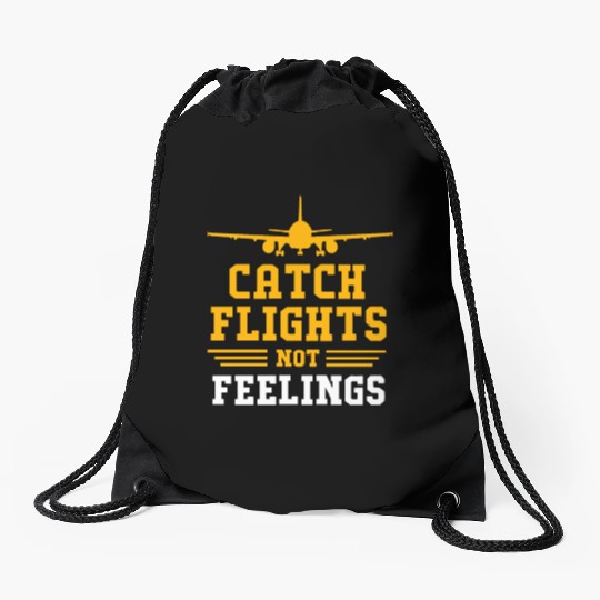 Air Traffic Controller Catch Flights Not Feelings Drawstring Bags