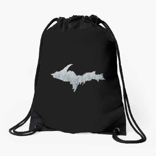 Upper Peninsula Snow 906 Yooper Drawstring Bags