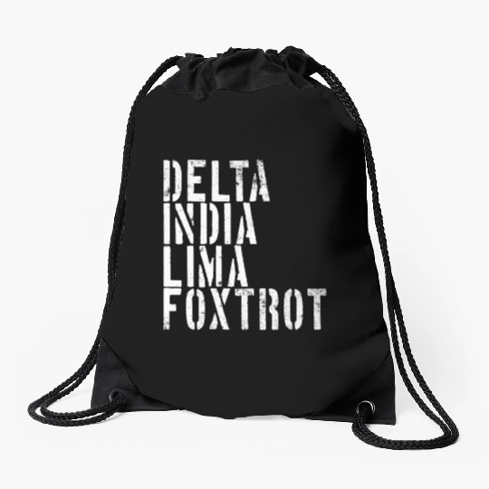 Delta India Lima Foxtrot Phonetic Hot Dad Men's Drawstring Bags