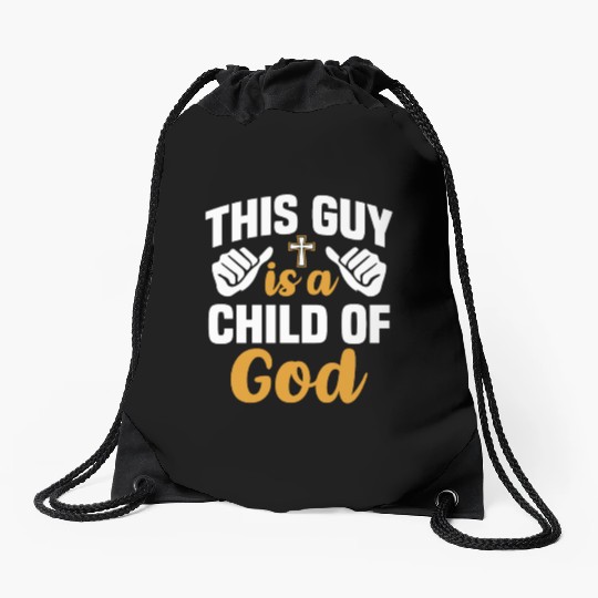 Guy Child of God Christian Religious Apparel Drawstring Bags