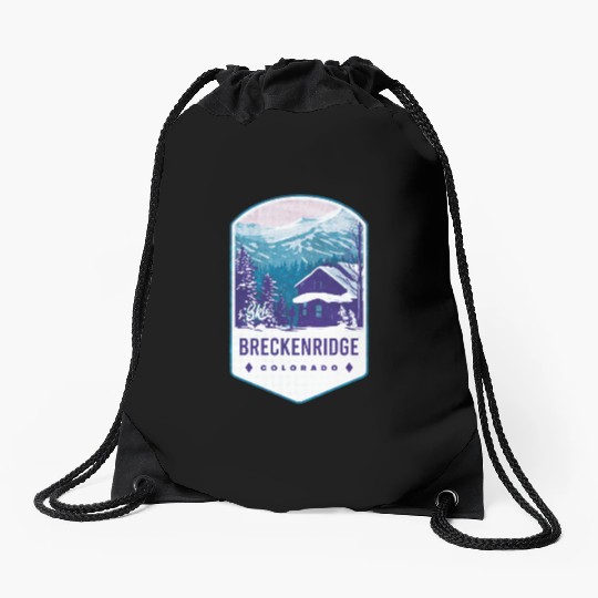 Breckenridge Colorado Ski Badge Drawstring Bags