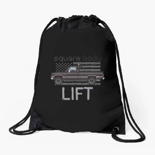 Square Body Lift Black Drawstring Bags