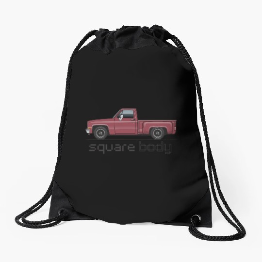 Square Body Carmine Drawstring Bags