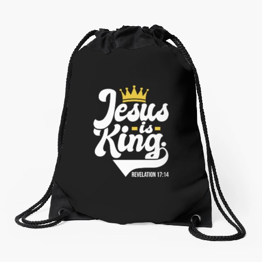 Jesus Is King Revelation 17:14 Christian Drawstring Bags