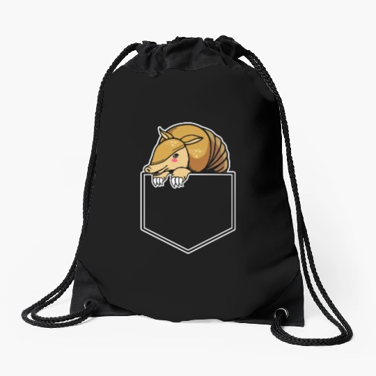 Armadillo Pocket Drawstring Bags