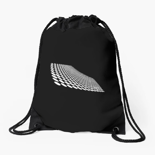 Geometric Points On A Curved Horizon Surface Drawstring Bags
