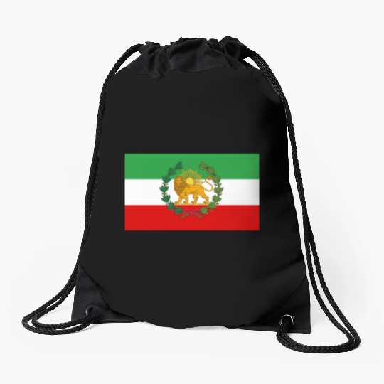Flag of Iran Lion and Sun Drawstring Bags