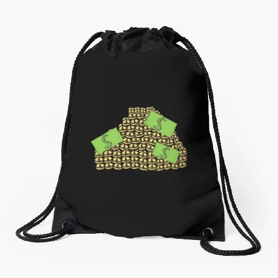 Gold dollar money jewelry coins expensive Drawstring Bags