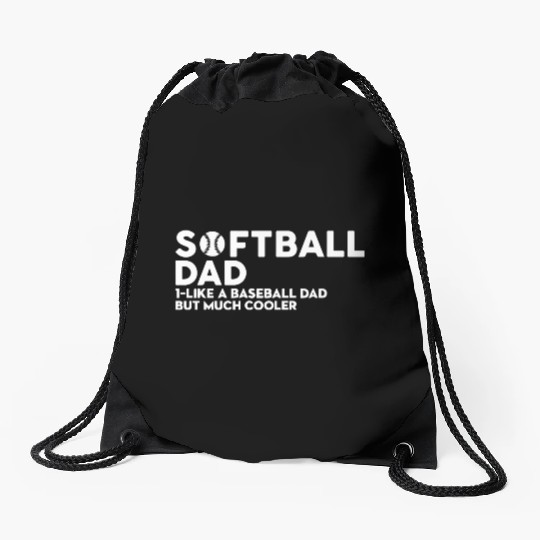 Softball Dad Drawstring Bags