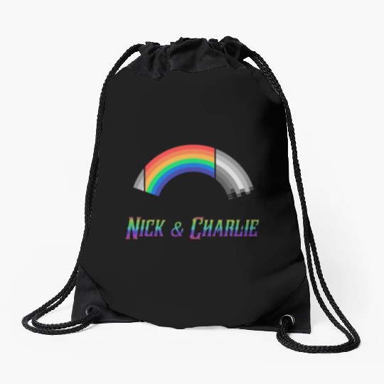 Heartstopper Rainbow LBGTQIA+ Nick and Charlie Drawstring Bags