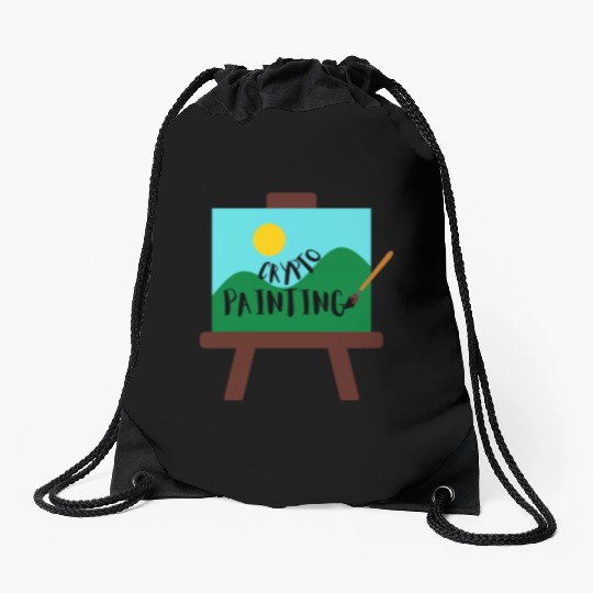 Crypto Painting Drawstring Bags