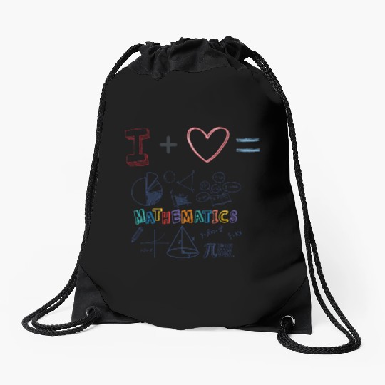 i love math Drawstring Bags