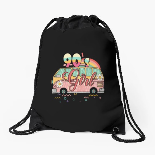 90 s girl sublimation Drawstring Bags