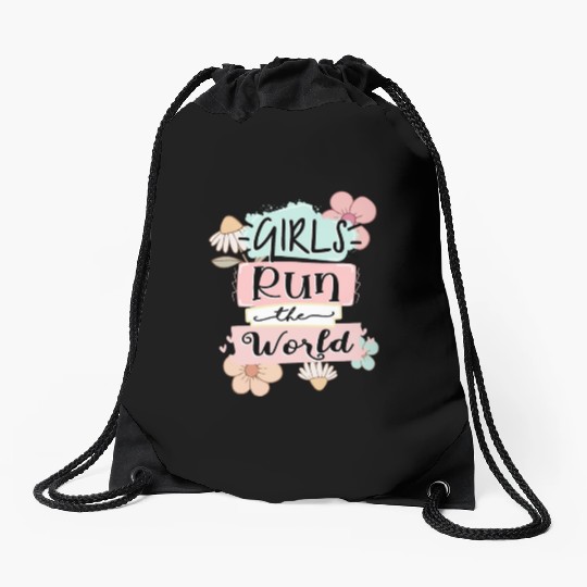 Girls Run the World sublimation Drawstring Bags