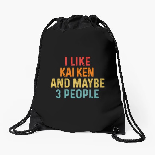 I Like Kai Ken And Maybe 3 People Dog Lover Retro Drawstring Bags