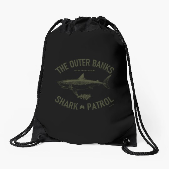 OBX Shark Patrol OBX Vintage Army Green Drawstring Bags