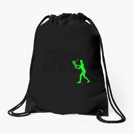 tennis girl Drawstring Bags