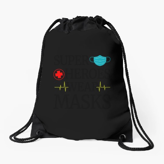 Super Heroes Wear Masks Drawstring Bags