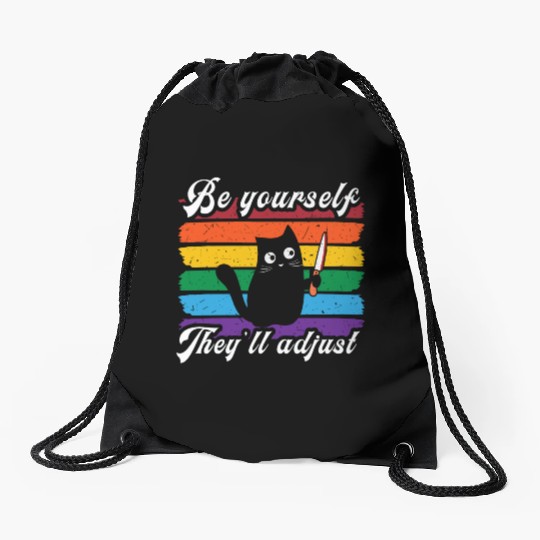 Be Yourself They ll Adjust LGBTQ Rainbow Flag Gay Drawstring Bags