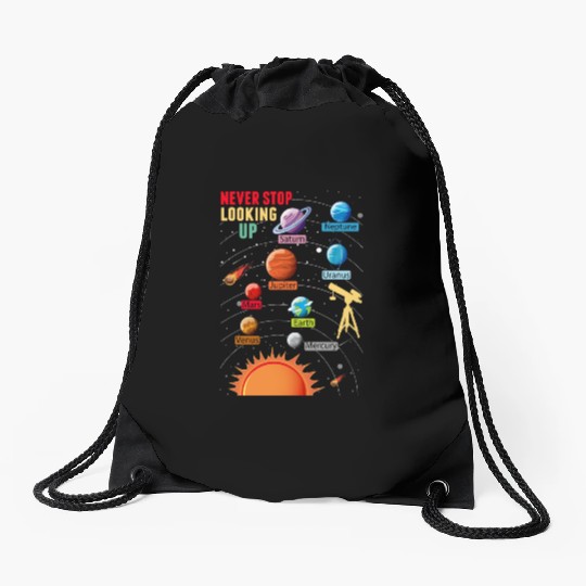 Telescope Solar System Planets Astronomy Lover Drawstring Bags