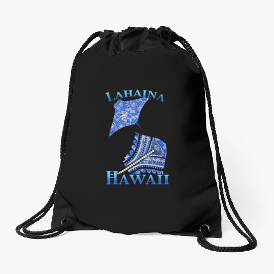 Lahaina Vacation Tribal Stingrays Drawstring Bags