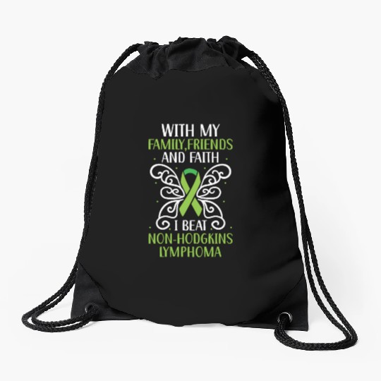 I Beat Non-Hodgkin Lymphoma Cancer Survivor Drawstring Bags