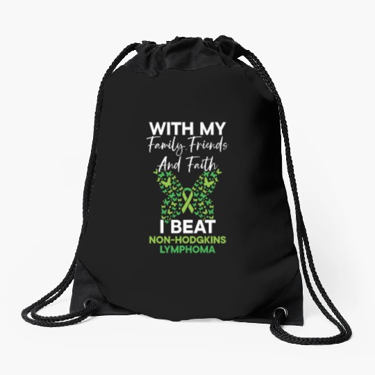 I Beat Non-Hodgkin Lymphoma Cancer Survivor Drawstring Bags
