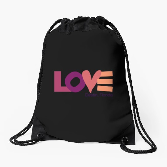 LOVE LOGO Multi Color Logo Drawstring Bags