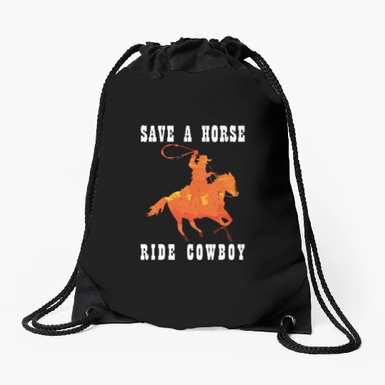 Save a horse Drawstring Bags