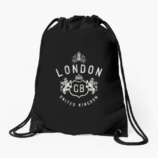 London Great Britain Vintage Crown Drawstring Bags