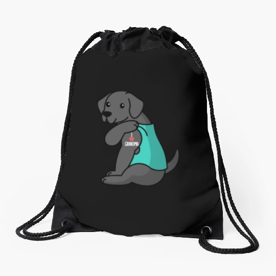 Great Dane I Love Grandma Drawstring Bags
