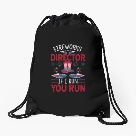 Funny 4th Of July Independence Day Fireworks Gifts Drawstring Bags