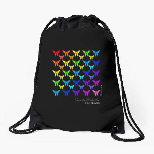 Save the Butterflies Origami Butterfly Drawstring Bags