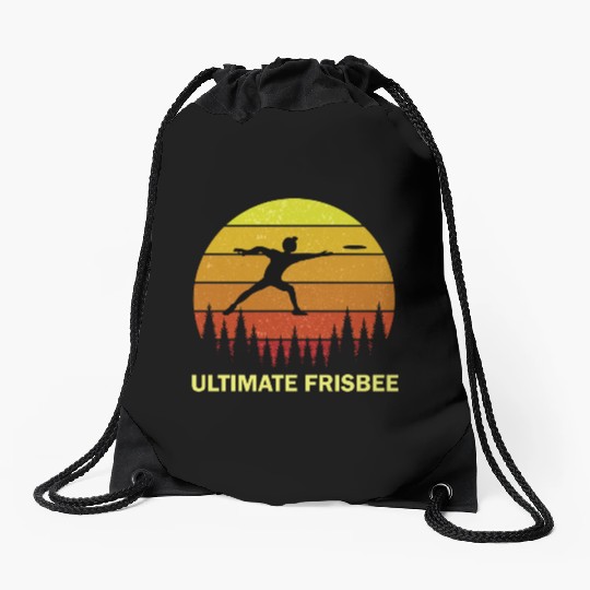 Ultimate Frisbee Disc Golf Flying Players Drawstring Bags
