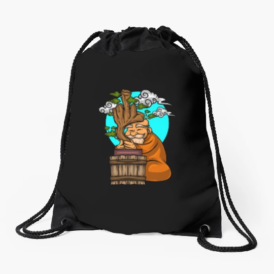 Miniature Trees Bonsai Middle Finger Drawstring Bags